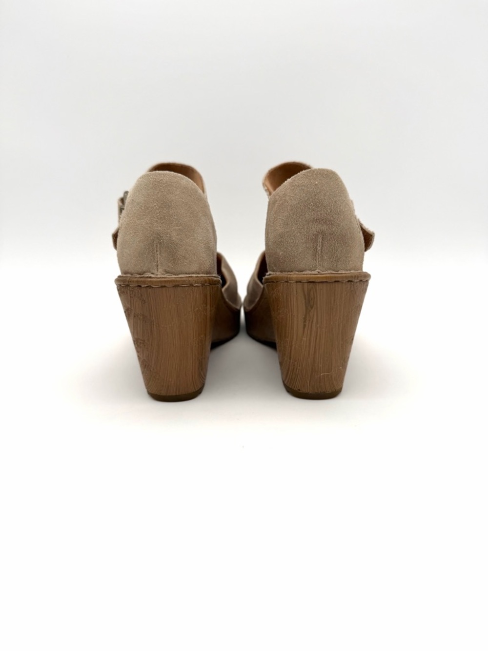 Born Women's Ankle Strap Heel Sandals Heeled Leather Size 6 Brown Closed Toe - Picture 7 of 9